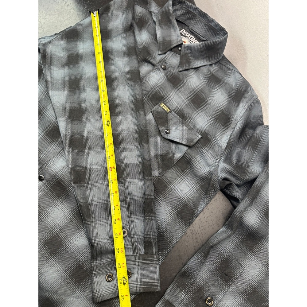 Dixxon Flannel The Storm Plaid Shirt Black Gray Long Sleeve Pearl Snap - Large - Picture 5 of 6